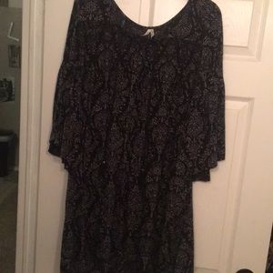 Black floral pattern dress